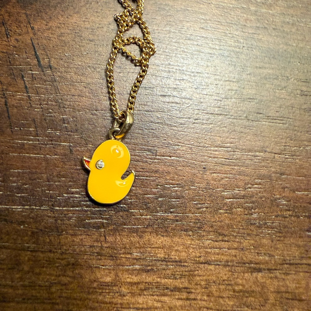 Gold Duck Pendant Necklace